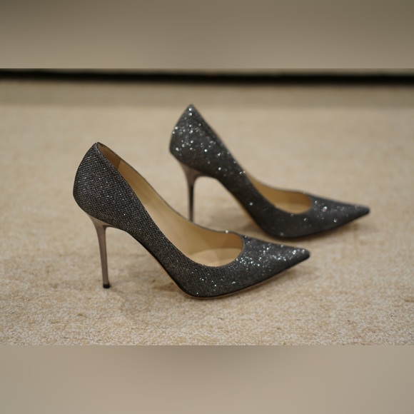 Jimmy Choo Abel Pumps Size 38.5 Color Anthracite/Glitter - Picture 3 of 7